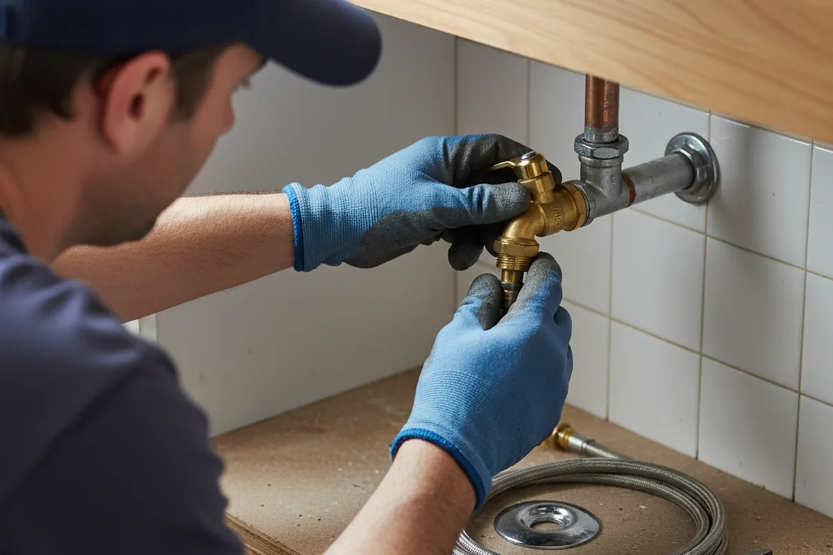 Shutoff valve and fitting work during Well Pump Repair in Princeton